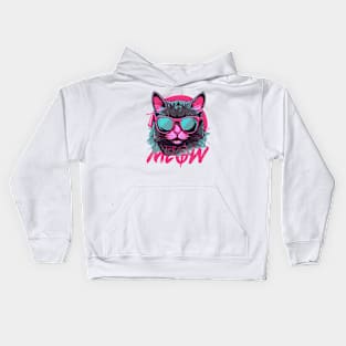 Pink Meow Cat Kids Hoodie